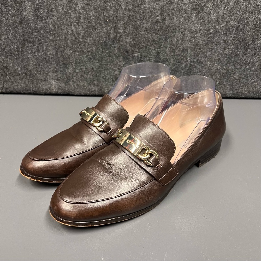 Karl Lagerfeld Cabana Brown Leather Loafers Women’s Size 8